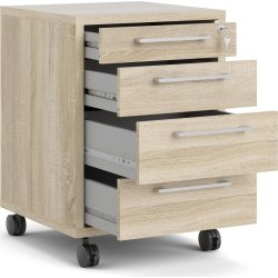 BudgetLine kassette, 4 skuffer m/lås, eg