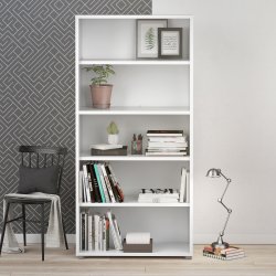 BudgetLine reol med 5 rum, hvid