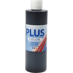 Plus Color Hobbymaling, 250 ml, black