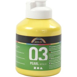 Akrylfärg A'Color 500 ml metallisk gul