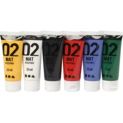 Akrylmaling | 6x20ml | Mat | St.