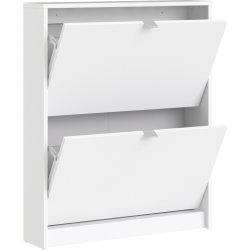 Coreline Skoskab m. 2 klaplåger og 2 rum, hvid