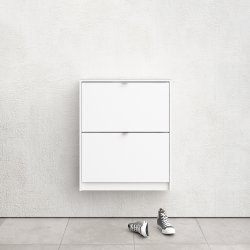 Coreline Skoskab m. 2 klaplåger og 2 rum, hvid