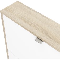 BudgetLine Skoskab m. 3 klaplåge og 3 rum, eg/hvid