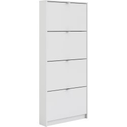 Coreline Skoskab m. 4 klaplåger og 4 rum, hvid