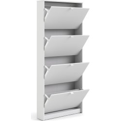 Coreline Skoskab m. 4 klaplåger og 4 rum, hvid