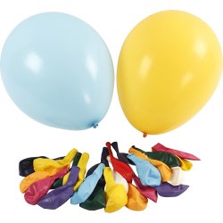 Kæmpe Balloner, ass. farver, 50 stk