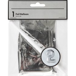 Folieballon, sølv, 2-tal