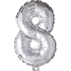 Folieballon, sølv, 8-tal