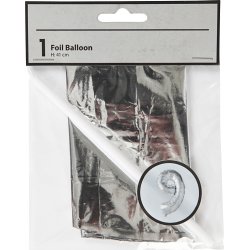 Folieballon, sølv, 9-tal