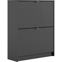 Coreline Skoskab m. 2 klaplåger og 4 rum, sort