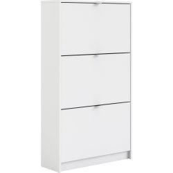 Coreline Skoskab m. 3 klaplåger og 6 rum, hvid