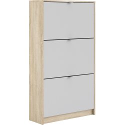 Coreline Skoskab m 3 klaplåger og 6 rum, eg/hvid