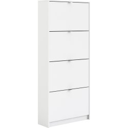 Coreline Skoskab m. 4 klaplåger og 8 rum, hvid