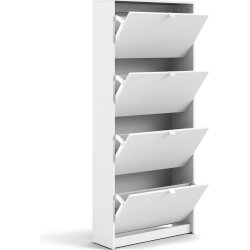 Coreline Skoskab m. 4 klaplåger og 8 rum, hvid