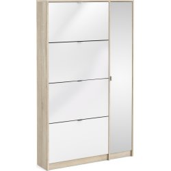 Coreline Skoskab m 4 klaplåger og skab, eg/hvid