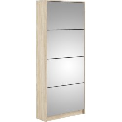 Coreline Skoskab m. 4 klaplåger og spejl, eg
