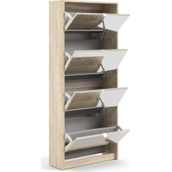 Coreline Skoskab m. 4 klaplåger og spejl, eg