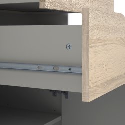 BudgetLine Reol m. 2 skuffer og låge, hvid/eg