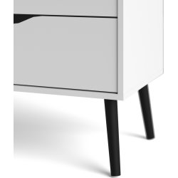 BudgetLine Kommode m. 4 skuffer, hvid/sort