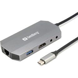 Dockningsstation Sandberg USB-C 6-i-1
