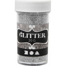 Glitterdrys, sølv, 20 g