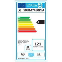 LG 50UM7450PLA 50" 4K Smart TV, sort