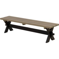 Plankbänk Plus Nostalgi 177x38x44 cm Svart/gråbrun