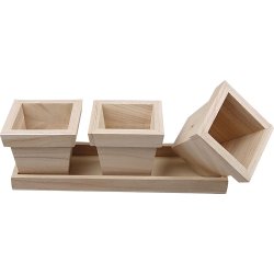 Set med 3 krukor