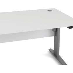 BudgetLine hæve/sænkebord, 150x80cm, hvid/alu stel