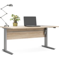BudgetLine hæve-/sænkebord, 150x80cm, eg/alu