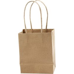 Papperspåse med handtag, 12x7x17 cm, 10 st