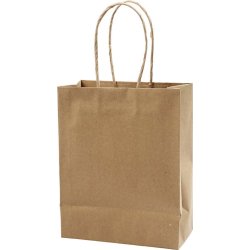 Papperspåse med handtag, 18x9x23 cm, 10 st