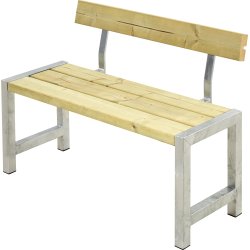 Plankbänk med ryggstöd Plus Café L127 cm Natur