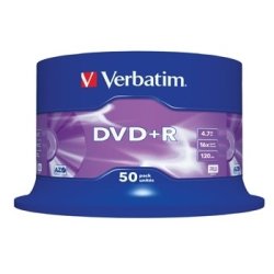 DVD+R Verbatim Spindel 16x 4,7 GB 50 st