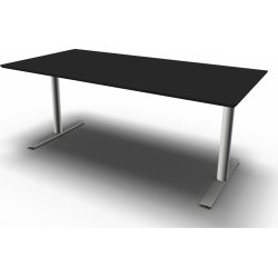InLine hæve/sænkebord, 180x80 cm, sort/alu