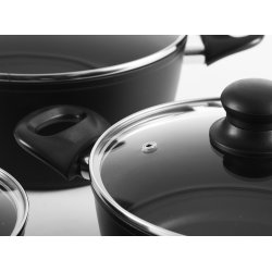 Gryde med låg | Nonstick | Sort | 4,3 L