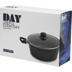 Gryde med låg | Nonstick | Sort | 4,3 L