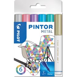 Pilot Pintor märkpenna | F | Metallic | 6 färger