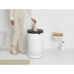Brabantia Vasketøjskurv, 60 L, hvid/grå