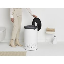 Brabantia Vasketøjskurv, 60 L, hvid/grå