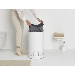 Brabantia Vasketøjskurv, 60 L, hvid/grå