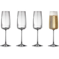 Lyngby Glas Zero Champagneglas 30 cl, 4 stk