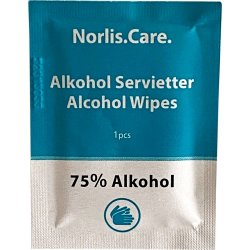 Norlis Care 75 % Alkohol Servietter, 20 stk