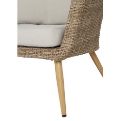 Sofa 3 personer inkl. hynder, Rattan, Natur/Beige