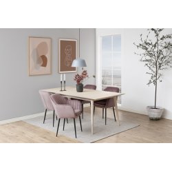 Emilia spisebordsstol, Metal/VIC stof, Rosa