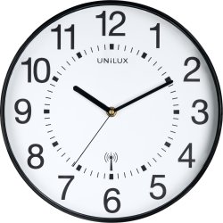 Väggklocka Unilux Wave Ø30 cm Radiostyrd Svart