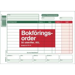 Blankett bokföringsorder A5L 50 blad