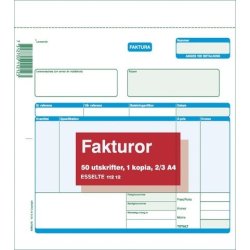 Blankett faktura 2/3 A4 2x50 blad