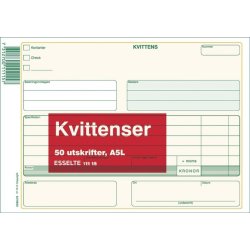 Blankett kvittens A5L 50 blad